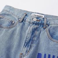 [1件3折价:289.5]美特斯邦威牛仔裤男百搭夏季潮酷嘻哈印花五袋直筒裤子男