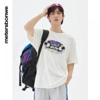 [1件5折价:49.5]美特斯邦威男女同款MTEE迪士尼米奇喝咖啡印花短袖T恤