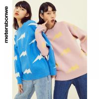 [1件5折价:102.5]美特斯邦威提花圆领毛衣