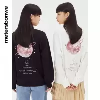 [1件5折价:95]美特斯邦威女圆领印花加绒卫衣