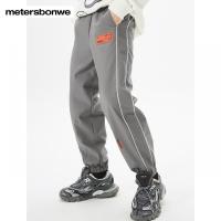 [1件3折价:88.5]美特斯邦威男女同款MTEE太空米奇宽松拼条梭织长裤