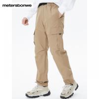 美特斯邦威男装迷彩加绒工装防风梭织长裤