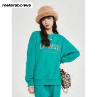 [1件5折价:109.5]美特斯邦威女针织圆领套头卫衣