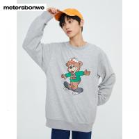 [1件5折价:109.5]美特斯邦威男品牌卡通形象印花圆领卫衣