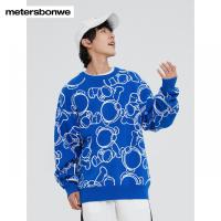 [1件5折价:99.5]美特斯邦威男满身太空熊提花毛衫
