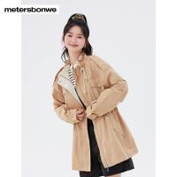 [2件2折价:99]美特斯邦威女休闲立领中长夹克