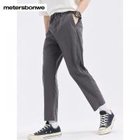 [2件2折价:59]美特斯邦威男新基本天丝混纺九分萝卜裤