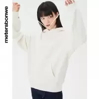 [1件3折价:79.5]美特斯邦威女假两件针织连帽卫衣
