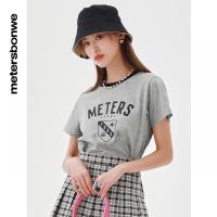 [1件5折价:65]美特斯邦威女复古撞色短袖恤