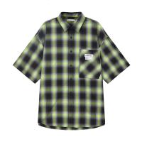 [1件5折价:99.5]美特斯邦威男渐变格子印花短袖衬衫