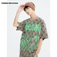 [好货直降:249]美特斯邦威老花手绘宽松针织短袖