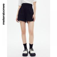 [1件3折价:46.5]美特斯邦威女基本双腰头针织短裤