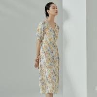 [2件2折价:75]ME&CITY女V领印花连衣裙