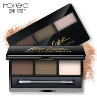 《苏宁专享》韩婵立体细腻自然三色 眉粉 遮瑕不晕染 高光粉 不脱色 彩妆工具 超值特惠