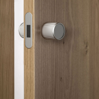 闪电客银色圆形锁卧室门锁球型室内木门磁吸家用房门把手