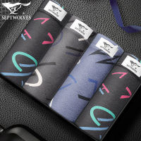 七匹狼男士内裤纯棉透气100棉质面料印花薄款平角四角裤全棉抗菌