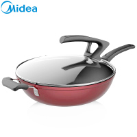 美的（Midea）炒锅美的32cm不粘锅炒锅 厚底少油烟煎炒锅 可立盖燃气电磁炉通用CL32T1