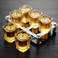 家用玻璃啤酒杯白酒杯洋酒杯烈酒杯分酒器小酒杯一口杯12只套装