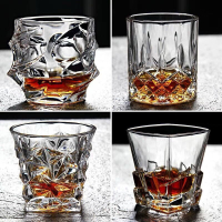 欧式威士忌杯洋酒杯家用酒具创意加厚复古水晶玻璃杯啤酒杯酒杯子