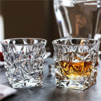 [6只装]冰河水晶玻璃威士忌洋酒果汁烈酒杯KTV啤酒杯耐热钻石杯