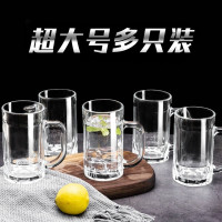 家用啤酒杯水杯玻璃杯套装带把玻璃杯杯饮料杯加厚泡茶杯
