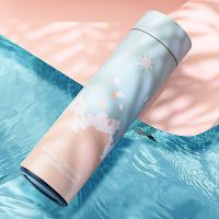 保温杯女士便携韩版ins水杯男学生可爱简约304不锈钢大人茶隔杯子