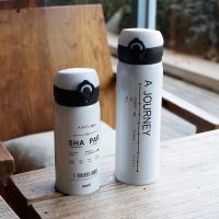 韩国简约清新弹跳不锈钢保温杯男女便携水瓶可爱情侣学生弹跳杯