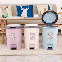 创意垃圾桶带盖卫生间家用脚踏纸篓桶大号双开脚踏按压两用卫生桶