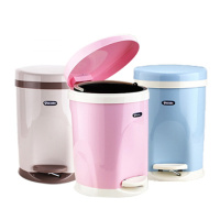 (买二送礼品)创意静音缓降带盖垃圾桶家用卫生间厨房垃圾收纳桶