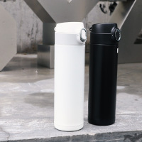 316不锈钢保温杯男女学生便携简约ins原宿风水杯清新弹跳盖保温瓶