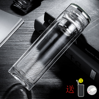 买一送三高档双层微保温玻璃茶杯男女办公商务车载水晶杯子大容量