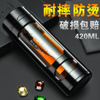 水杯韩版学生防摔玻璃杯男女士高档杯子车载便携大容量商务泡茶杯