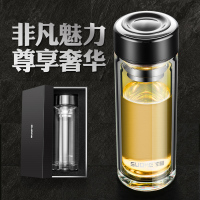 高档商务玻璃杯加厚男士隔热车载茶杯水晶礼品水杯子定制