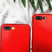 杨幂同款红壳苹果7手机壳iPhone7/7plus创意个性软壳新款潮女款