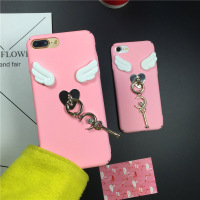 粉色翅膀美少女小樱魔法棒iPhone7/7plus手机壳全包保护套