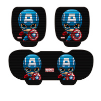 复仇者联盟汽车坐垫美国队长蜘蛛侠单片夏天通风透气漫威潮牌座垫美国队长黑色【一整套】