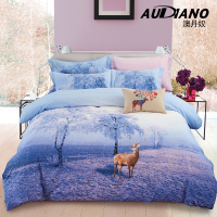 澳丹奴家纺audiano 全棉加厚磨毛四件套 绗缝工艺 秋冬保暖1.5/1.8米床 220×240cm 冰雪情缘