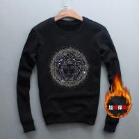 秋冬潮流烫钻卫衣男士宽松大码加绒套头卫衣长袖T恤男装上衣外套