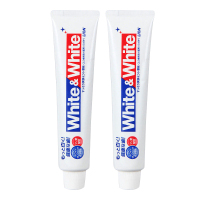 狮王(Lion) 日本进口white&white牙膏牙刷去烟渍洁净去牙结石清新口气 薄荷味 150 两支装