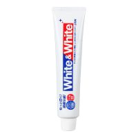 狮王(Lion) 日本进口white&white牙膏牙刷去烟渍洁净去牙结石清新口气 薄荷味 单支装 150g