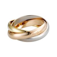 CARTIER/卡地亚 TRINITY系列 18K金白金金玫瑰金三色三环戒指 求婚结婚订婚对戒 B4052700