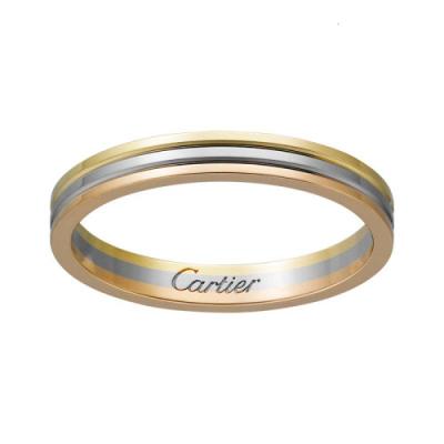 CARTIER/卡地亚 TRINITY系列 18K金金白金玫瑰金三色戒指 求婚订婚结婚对戒 B4209900