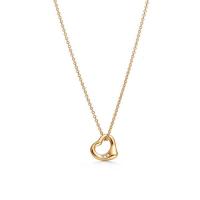 Tiffany & Co./蒂芙尼 ElsaPeretti®Open Heart系列18K金镶嵌钻石镂空心形吊坠项链