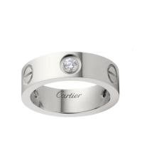 CARTIER/卡地亚 经典款LOVE 18K金白金钻石戒指 镶嵌3颗钻石 B4032500