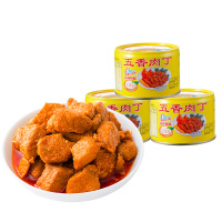 五香肉丁火锅料方便速食猪肉罐头制品户外即食凉菜下饭熟食肉142g*3罐