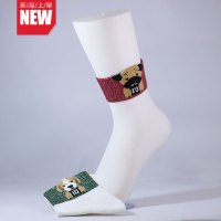 溜哒象LIUDAXIANG[5双装]混色短袜运动时尚卡通活力纯棉冬季新款中筒女袜亮线宠物狗图案