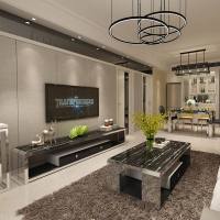 大理石电视柜茶几组合套装现代简约不锈钢玻璃家用地柜客厅小户型