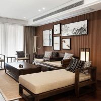 新中式沙发实木简约 代布艺沙发组合客厅别墅酒店样板房家具 货