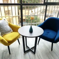 阳台桌椅三件套休闲桌椅组合迷你沙发小茶几北欧卧室桌椅一桌两椅