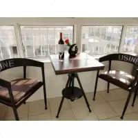户外阳台小茶几三件套外摆桌椅组合奶茶店咖啡厅休闲酒吧小圆桌子